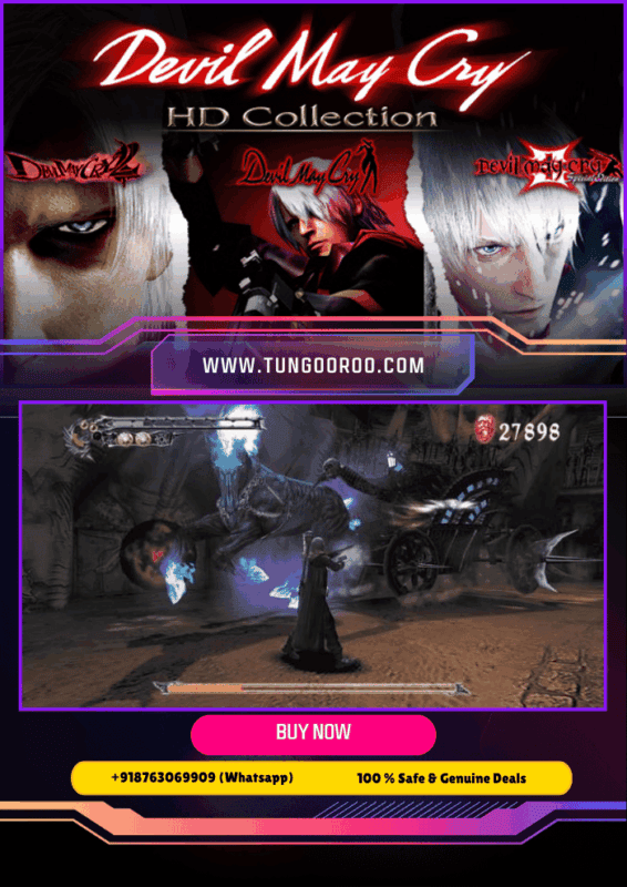 Devil May Cry 4 Special Edition cover art showing Dante and Nero back-to-back, dramatic red-and-black color palette, high-octane demon-slaying action, stylized logo and dynamic pose — 4K