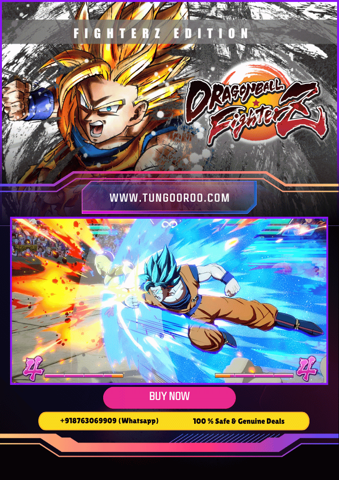 dragonballzfighterz (2) Epic Dragon Ball FIGHTERZ gameplay with Goku unleashing Super Saiyan fury in stunning 2D fighter battles, ki blasts exploding everywhere, 4K.