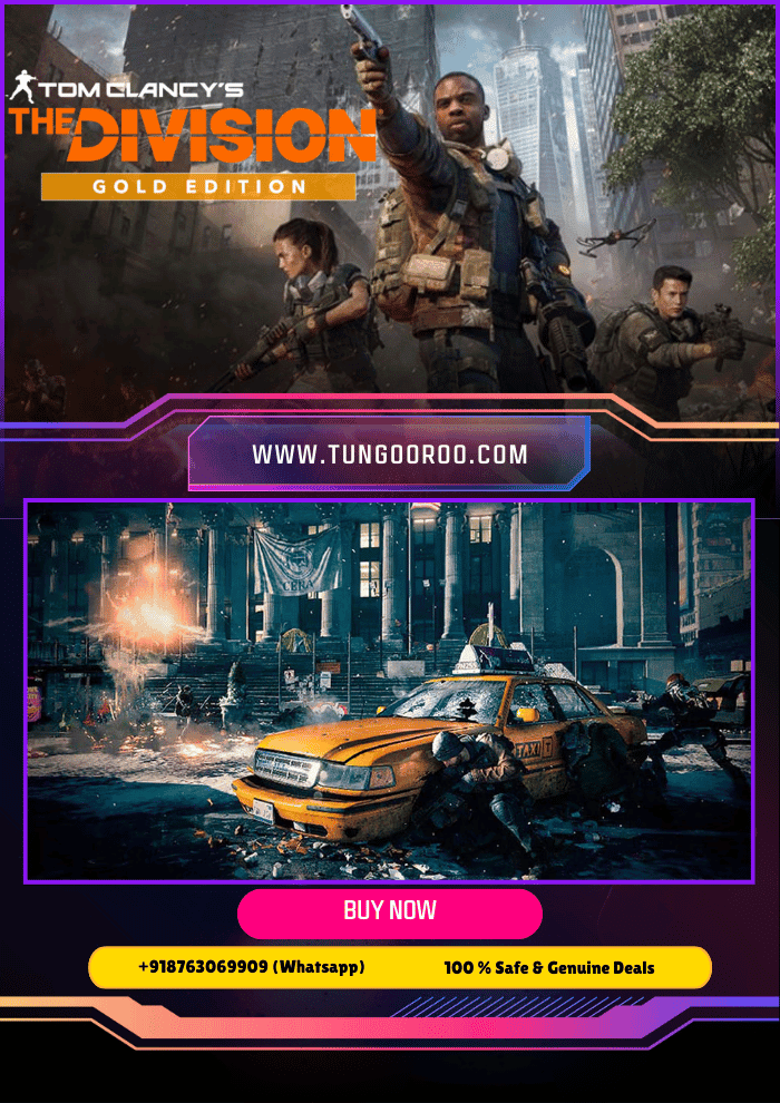 thedivision1 Tom Clancy's The Division Gold Edition gameplay screenshot showing agents battling in snowy post-apocalyptic Manhattan with tactical gear and Dark Zone action 4K