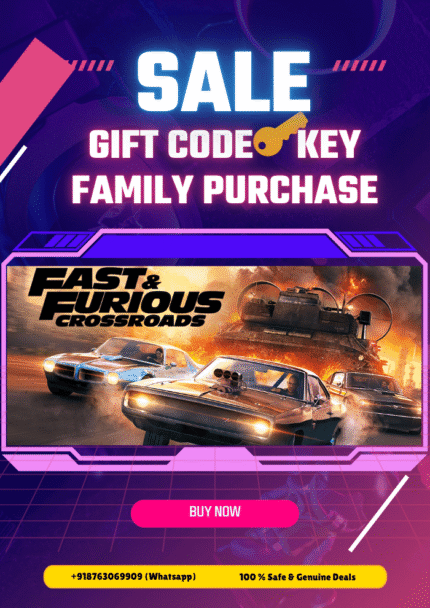 Fast & Furious Crossroads game cover featuring Dom Toretto's Charger and other iconic cars in an action pose. Screenshot of intense vehicular combat in Fast & Furious Crossroads with explosions and cars grappling. Character models of Dom Toretto, Letty Ortiz, and Roman Pearce from Fast & Furious Crossroads in a cutscene. Online multiplayer action in Fast & Furious Crossroads with multiple vehicles engaged in a chaotic chase.