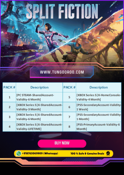 Split Fiction co-op gameplay screenshot featuring Mio and Zoe navigating vibrant sci-fi and fantasy worlds, showcasing varied abilities, platforming, and puzzle-solving in a collaborative adventure by Hazelight Studios.