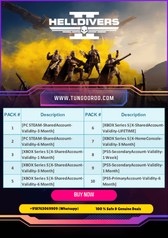 Hell Divers 2 in-game action shot featuring four armored players battling alien enemies with futuristic weapons; visually stunning graphics in 4K wallpaper.