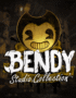 Bendy and the Ink Machine and Bendy and the Dark Revival depicted with spooky animation studio backgrounds, cartoonish horror characters, and intense atmospheric lighting, perfect for 4K wallpaper.