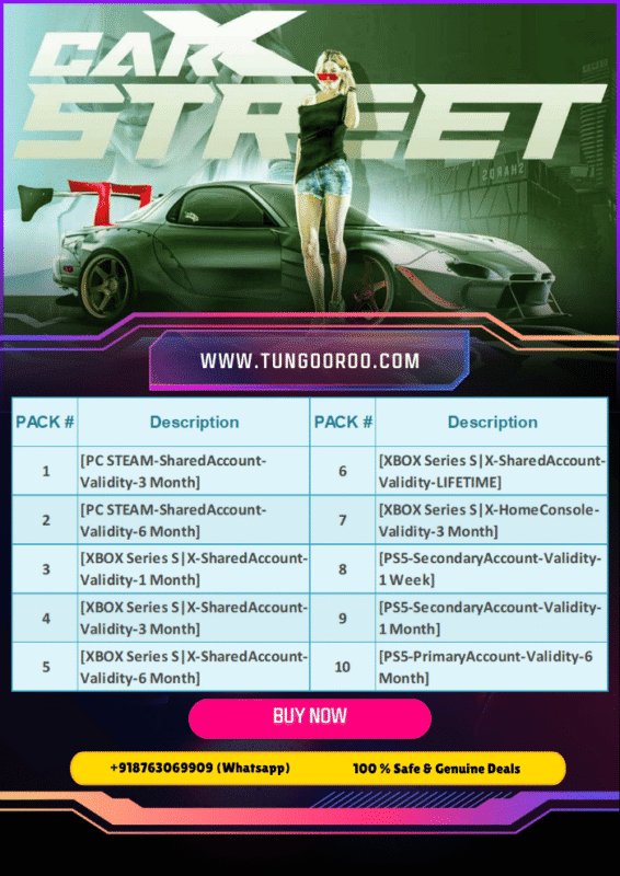 CarX Street gameplay showing a midnight race beneath glowing city lights, featuring ultra-detailed cars and immersive streets – 4K wallpaper