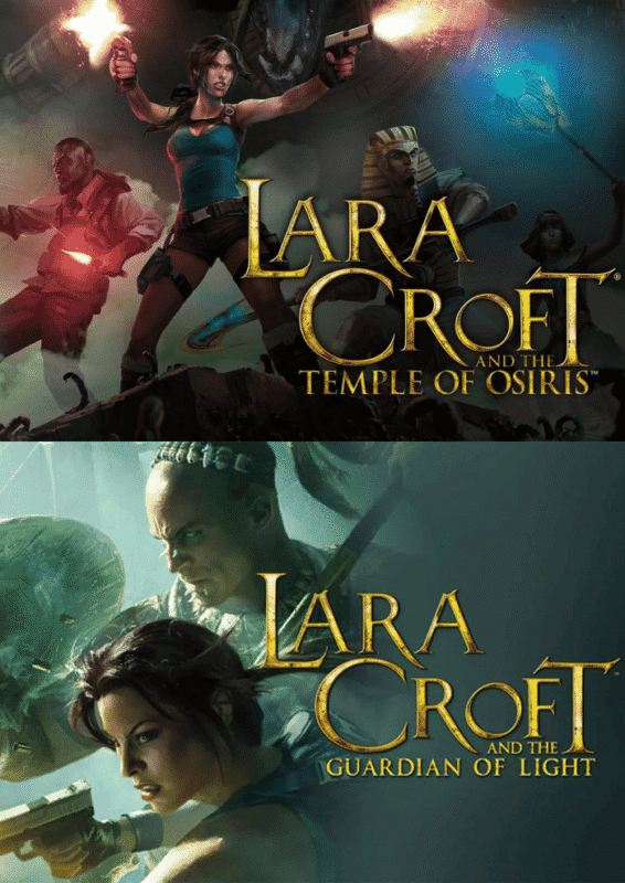 Lara Croft battling mythological enemies with twin pistols inside an ancient temple - cinematic action scene" "Lara Croft with co-op team solving epic ancient puzzles amidst glowing ruins and mystical traps 4k