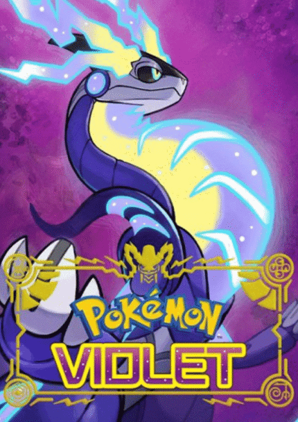 Pokémon Violet gameplay showcasing open-world Paldea region with a player riding a futuristic legendary Pokémon – ultra-detailed graphics 4K Epic Pokémon battle scene in Pokémon Violet featuring new Terastal crystal evolution mechanic with stunning effects – cinematic 4K