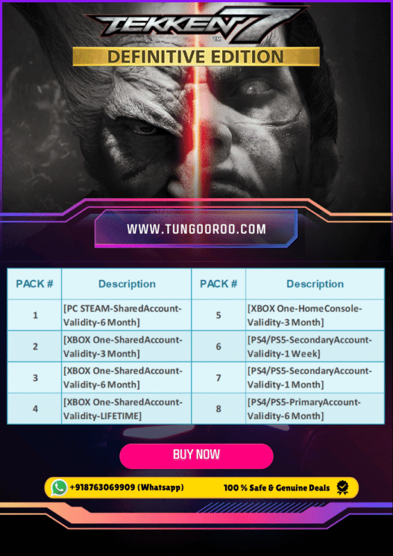 Tekken 7 Definitive Edition characters in an epic fight scene with vibrant special effects and dynamic lighting, showcasing intense martial arts action in stunning detail, 4K wallpaper.