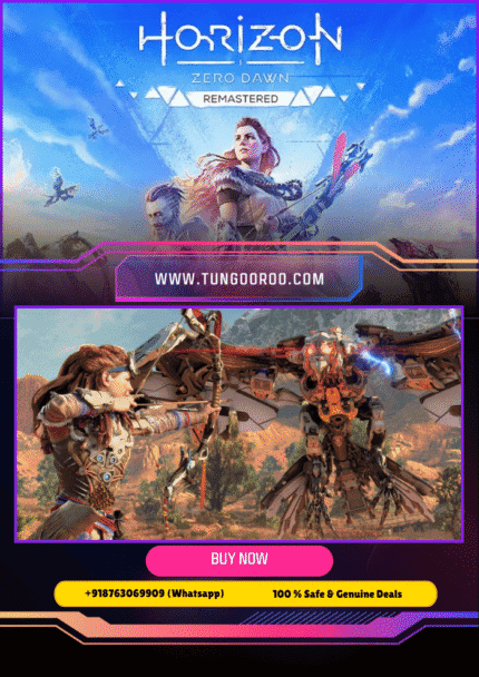 Horizon Zero Dawn Remastered Aloy battling a Thunderjaw in stunning ultra-realistic 4K open world visuals