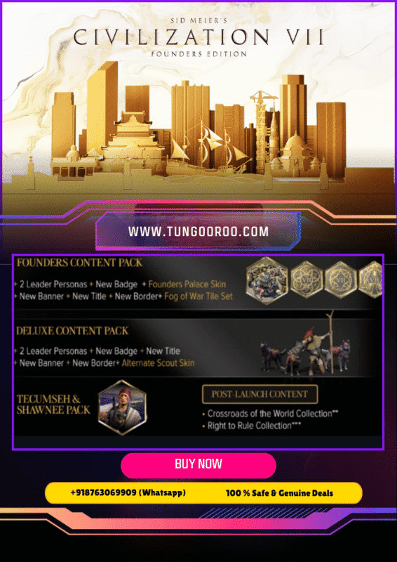 Vibrant screenshot of Sid Meier's Civilization VII gameplay showing cities expanding through lush landscapes in the Modern Age, filled with architectural wonders and strategic resources. (4k)