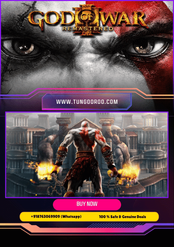 Kratos wielding the Blades of Exile in a fierce battle against gods and titans in God of War III Remastered | PS4 | Ultra HD visuals and intense action 4K