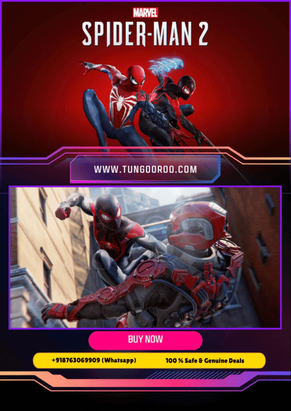 Marvel's Spider-Man 2 gameplay screenshot showcasing Peter Parker and Miles Morales in dynamic swinging action across New York City skyline in stunning 4K graphics – cinematic cut with web-slinging action 4k