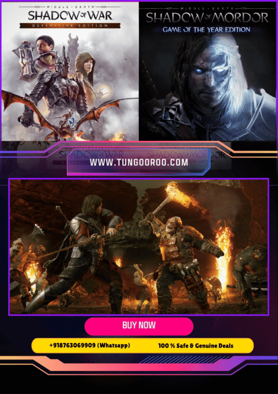 Epic gameplay showcasing Talion battling orcs in Mordor with fiery landscapes and breathtaking detailing – Middle-earth: The Shadow Bundle 4K