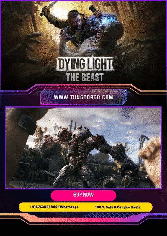 First-person view of Kyle Crane battling mutated zombies in the eerie, open world of Castor Woods at night, showcasing dynamic parkour, brutal melee combat, and cinematic gore in Dying Light: The Beast – 4k.