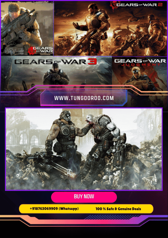 Gears of War Series squad battle against alien Locust Horde in intense third-person shooter combat with cinematic 4K