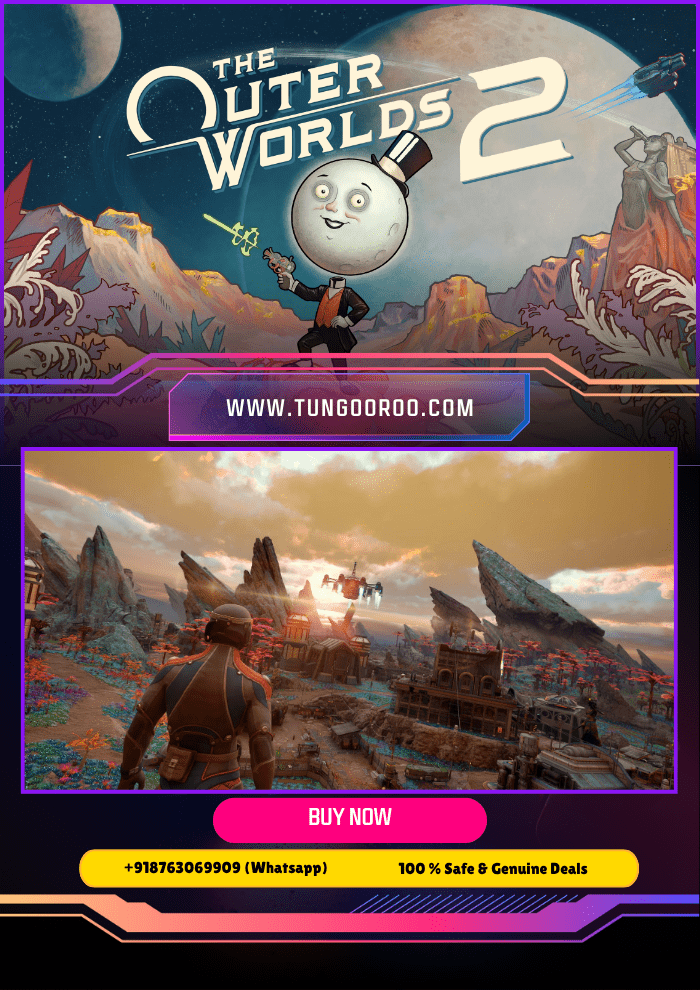 theouterworlds2 The Outer Worlds 2 gameplay screenshot showing a futuristic alien world with stunning cinematic detail and space exploration – 4K