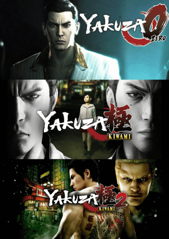 Epic 4K visuals of the Yakuza Collection (0,1,2) showcasing intense brawls, neon-lit streets of Kamurocho, and emotional storytelling in stunning 4k
