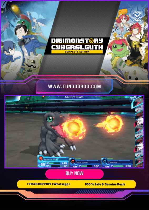 Action-packed Digimon battle scene with vibrant creatures and cyber sleuths in a digital world