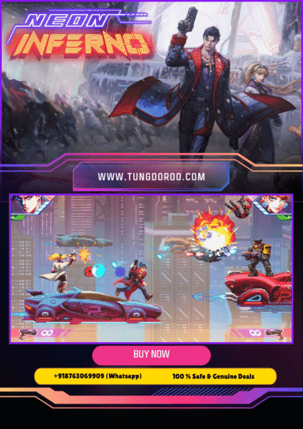 A cybernetic warrior engulfed in neon flames battling shadow mechs in a burning futuristic city – Unreal Engine detail level 4k