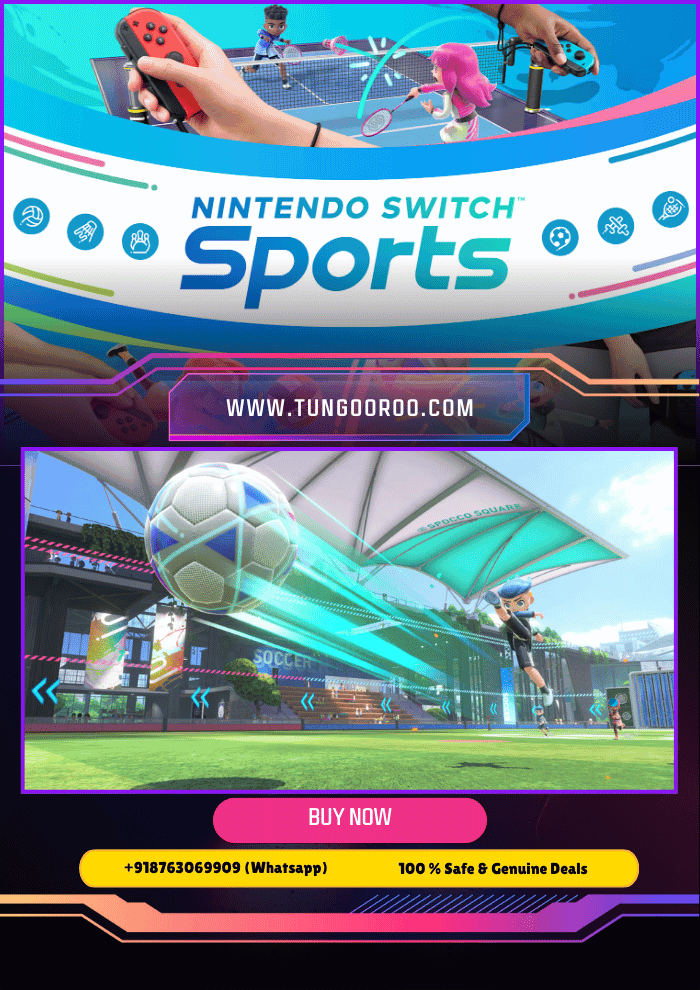 Nintendo Switch™ Sports Nintendo Switch Sports gameplay showing diverse sports like soccer, tennis, bowling, volleyball, badminton, and chambara with Joy-Con motion controls 4K