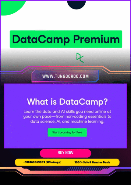 DataCamp AI learning platform interface with interactive coding exercises and AI-powered features 4k