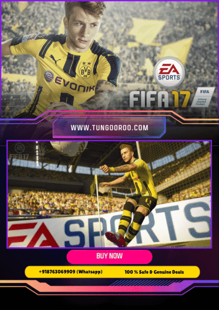 FIFA 17 soccer gameplay on vibrant stadium pitch showcasing realistic player movements and dynamic ball control 4k