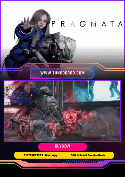 Epic PRAGMATA gameplay screenshot: Futuristic cyberpunk world with holographic girls, intense boss fights, neon ruins, and gravity-defying platforming in stunning 4K detail 4K