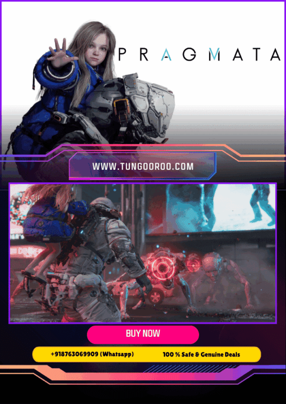 Epic PRAGMATA gameplay screenshot: Futuristic cyberpunk world with holographic girls, intense boss fights, neon ruins, and gravity-defying platforming in stunning 4K detail 4K