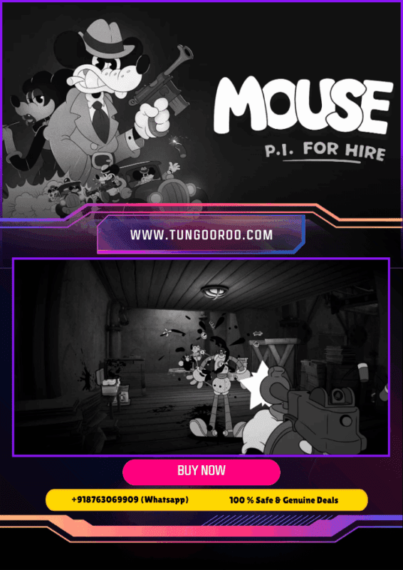 Epic 4K screenshot of Mouse P.I. in a shadowy noir city, wielding gadgets as a tiny detective in this action-adventure Metroidvania masterpiece – solve mysteries, battle foes in pixel-perfect platforming! 4K