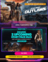 Star Wars Outlaws Gold Edition cover art featuring Kay Vess in a gritty open-world Star Wars adventure, with the full Season Pass and bonus content included for PC, PlayStation 5, and Xbox Series X|S 4K